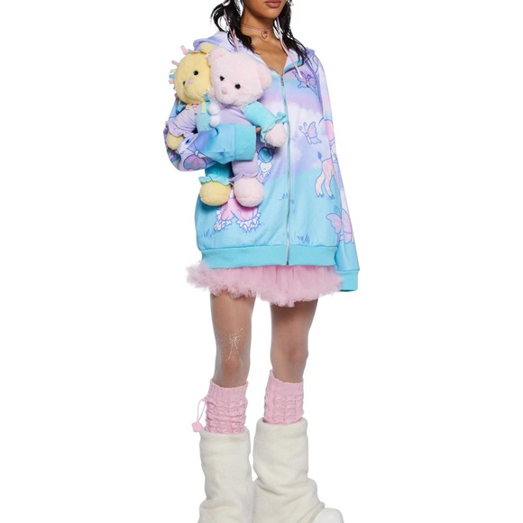 Sugar Thrillz Not So Funhouse Circus Hoodie Pastel Medium Dolls Kill Sh Show Cat - Picture 7 of 16